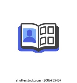 Student Yearbook Line Icon. Linear Style Sign For Mobile Concept And Web Design. Yearbook Pages Outline Vector Icon. Symbol, Logo Illustration. Vector Graphics