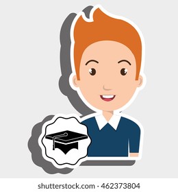 student young graduation cap vector illustration eps 10