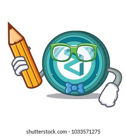 Student Zilliqa coin character cartoon