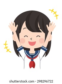 A student.(Japanese schoolgirl) / sailor uniform / Summer 5