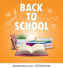 students back to school banner illustration