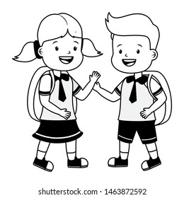 students with backpack back to school vector illustration