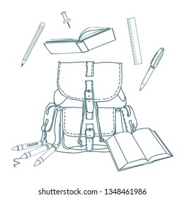 Student's backpack illustration