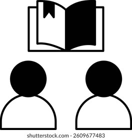   Students with books  illustration with isolated background 