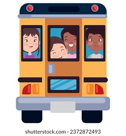 Studentenbus, einzelne Vektorgrafik