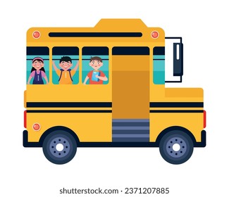 bus de estudiantes aislado para ilustración escolar