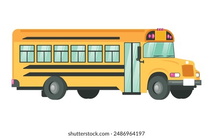 Students bus transportation on white background.