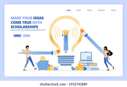 students can reach their dream by taking educational scholarship program. vector illustration concept can be use for landing page, template, ui ux, web, mobile app, poster ads, banner, website, flyer