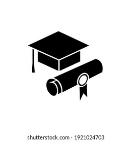 Students cap, education, graduate set icon, logo isolated on white background