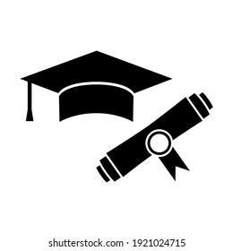 Students cap, education, graduate set icon, logo isolated on white background