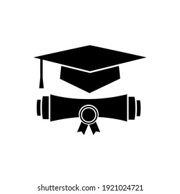 Students cap, education, graduate set icon, logo isolated on white background