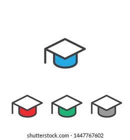 Students cap, education Icon vector