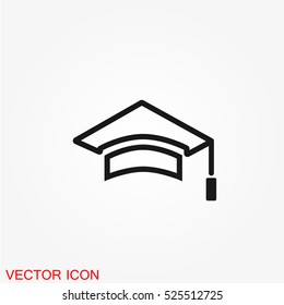 Students cap, education Icon vector