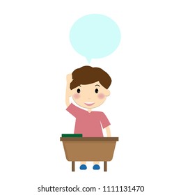 Students character with speech bubble.Vector illustration character design.
