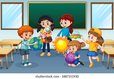 Studierende im Klassenzimmer, Hintergrundgrafik