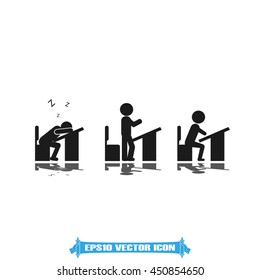 Students in classroom icon vector illustration eps10.