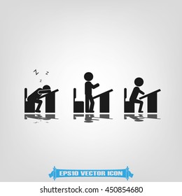 Students in classroom icon vector illustration eps10.