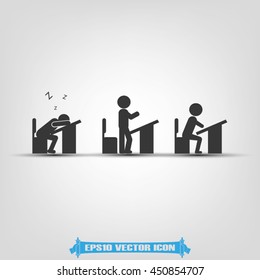 Students in classroom icon vector illustration eps10.