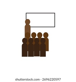 students in classroom with teacher icon using vector
