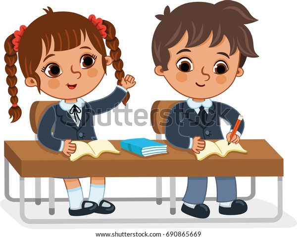 Students Classroom Vector Illustration Stock Vector (Royalty Free ...