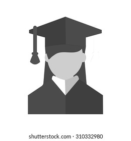 Students, college, female icon vector image. Can also be used for education, academics and science. Suitable for use on web apps, mobile apps and print media.