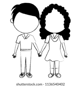 students couple avatars characters