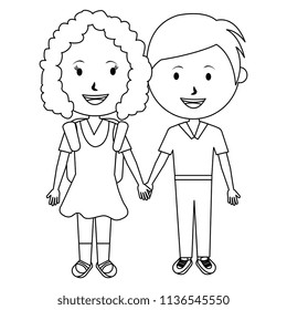 students couple avatars characters