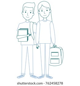 students couple avatars characters