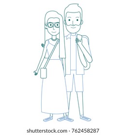 students couple avatars characters