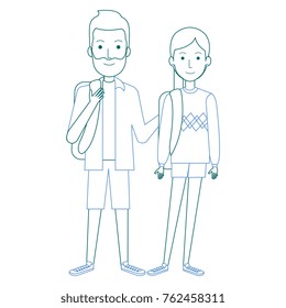 students couple avatars characters