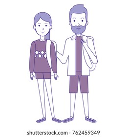 students couple avatars characters