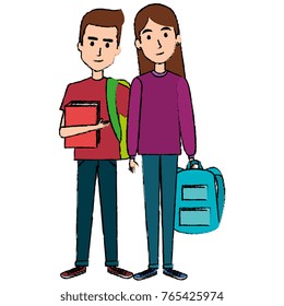 students couple avatars characters