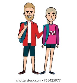 students couple avatars characters