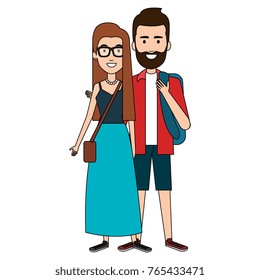 students couple avatars characters