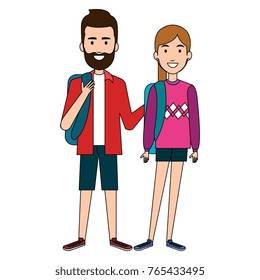 students couple avatars characters