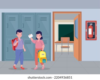 Schülerpaar in der Schule