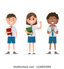 students in different character isolated on white background. education concept. vector illustration cartoon character