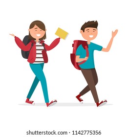 students in different character isolated on white background. back to school, education concept. vector illustration cartoon character