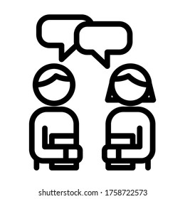 Students discussion symbol vector - education icons