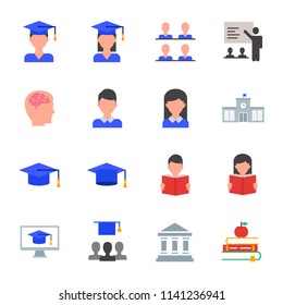 Students, education set of vector icons