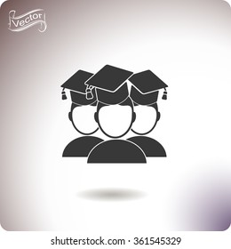Students. Education symbol. Vector icon.