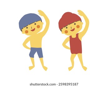 Students so exercise before swimming.