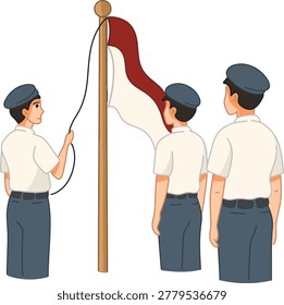 Students Flag Ceremony School Activity