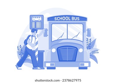 Students Go To School By School Bus