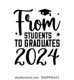 From students to graduates 2024, Hand draw graduation illustration