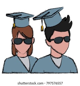 Students in graduation avatar