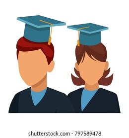 Students Graduation Avatar Stock Vector (Royalty Free) 797589478 ...