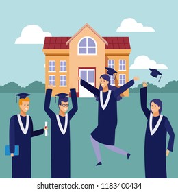 Students graduation celebration
