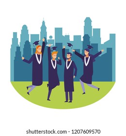 Students graduation celebration