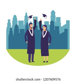 Students graduation celebration